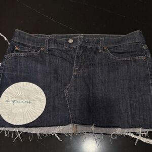 7 For All Mankind Women's Navy and Blue Skirt